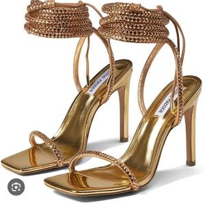 Steve Madden Uplift Rhinestone Gold Heels